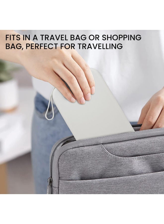 تنظيم فرشاة ماكياج السفر مصنوع من السيليكون مقاوم للماء سهل التنظيف مع إغلاق السحاب. هذه حقيبة ماكياج صغيرة لطيفة تحمل ما يصل إلى 10 فرشات ماكياج.  (رمادي فاتح) - Image 3